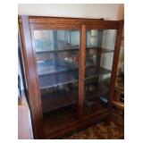 Antique Solid Wood 4-Shelf Cabinet, mirrored