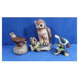 Ceramic Owl w/Mouse Figure, Eagle Music Box,