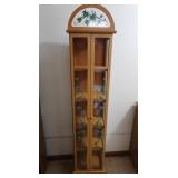Wooden 5-Shelf Curio-painted glass doors 12x8x56