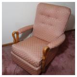 Vintage Pink Rocker w/Goose Neck Arms-upholstered