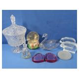 Glass Paperweights, Vintage Clear Glass,