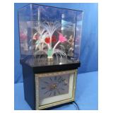 Clock w/Fiber Optic Decorative Flower Light
