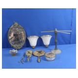 Gold Plated Mirror/Brush/Makeup Kit, Mirror