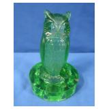 Antique Green Owl Flower Frog