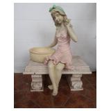 Outdoor Decor-Girl on Bench