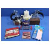 Lg Lot-2 Glass Coffe Pots, Metal Coffee Pot,