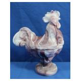 Vintage Slag Glass Standing Rooster-Purple,