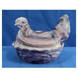 Vintage Slag Hen on Nest-purple
