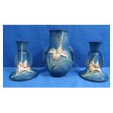 Vintage Roseville Pottery Blue w/Water Lilly,