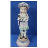 Porcelain Statue Child Holding Soldier Toy