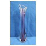 Purple & Clear Glass Bud Vase
