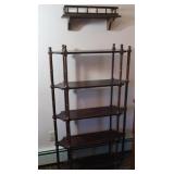 5-Shelf Wooden Unit 50" & Wall Mount Shelf 20"