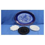 1932 Black Glass Washington Bicentennial Plate,
