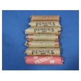 7 Rolls of Wheat Pennies unsearched