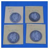 Silver Half Dollars-1895,1907D,1911,1914S 90%