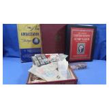 Stamp Albums-World, US, Ambassador Atlas & Box of