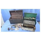 2 Metal & 1 Wooden Toolboxes with all contents