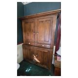 Antique Walnut Hutch w/4 Doors&2 Drawers-1 Piece