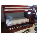 Wooden Bunk Bed Set w/Stairs & 4 drawer Storage