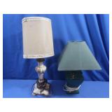 Vintage Porcelain Lamp 18"H & Ceramic Lamp 14.5"H