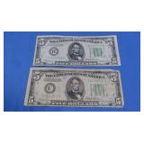 2-$5 Bills-1934,1934A