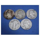 5 Silver Quarters-90% Silver
