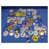 Variety of Button Pins, Many Vintage, some