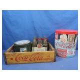 CocaCola Coke Wooden Crate,Vintage Glass