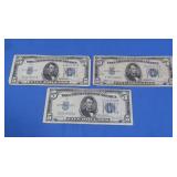 3-$50 Silver Certificates 1-1934A,2-1934D