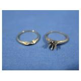 14K Wedding Set(no stones) .5gr gross wt.  Sz 6