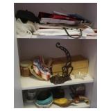 Shelf Contents, top 3 Shelves(Metal Lamp Stand,