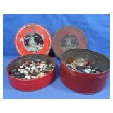 Vintage Sewing Buttons in 2 Vintage Tins