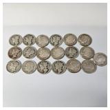19 Silver Dimes-90% Silver