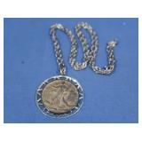 Silver Walking Liberty Half Dollar 90% w/Mount &