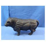 Bull Cast Iron Bank-8"