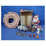 Vintage Christmas Flocked Kitchen Santa,"Lighted