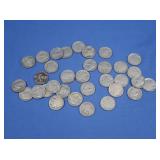 34 Buffalo Nickels-assorted date,partial&no dates