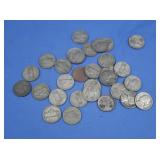 29 War Nickels incl 1904V Nickel-40% Silver