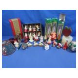 Vintage Sm. Christmas Candle Figures,other