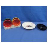 Vintage Plastic Ashtry Set&other Ashtrays