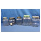 Vintage Canister/Counter Jars, Various sizes