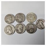 7 Silver Quarters-90% Silver