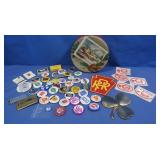 Pins, Matchboxes,Clover Paper Weight 24K Gold
