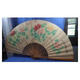 Decorative Folding Fan 29.74 long, has tears