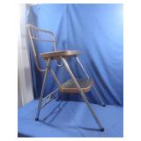 Vintage Step Stool/Chair, Metal, 31"H