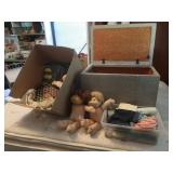 Ottoman w/Storage 24x14.75x17.5", Cabbage Patch