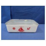 Vintage McKee Milk Glass Sailboat Refrigerator