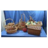 Wicker Baskets-Sewing Basket w/Sewing Notions,
