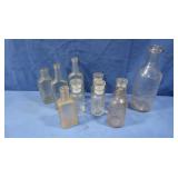 Vintage Glass Bottles, Various Sizes
