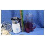 Corning ware Coffee Pot, Glass & Ceramic Pitchers